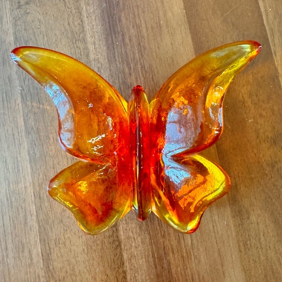 Vintage Other - Vintage Lucite Orange Butterfly Sculpture